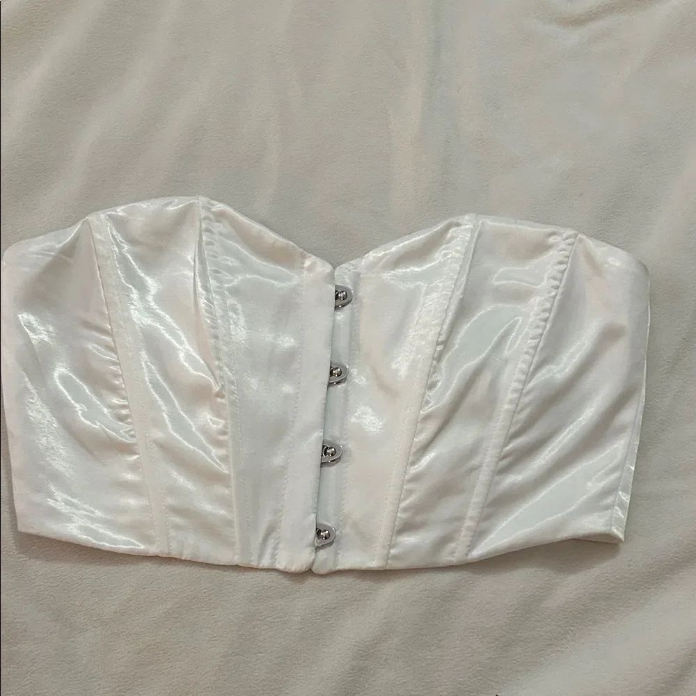 Superdown Ivory Satin Bustier XXS